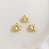 Colgante de Gato de la Suerte Chapado en Oro de 14K Ciervo Astronauta Luna Encanto Pulsera DIY Joyería Colgante