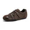 Zapatos de Entrenamiento Antideslizantes de Suela Blanda Alemanes para Mujer, Otoño 2026, Hebilla Cuadrada Doble de Metal, Superficie de Cuero Retro, Bloques de Color, Zapatos Versátiles para Mujer