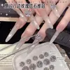 Decoração de Nail Art Bola de Diamante Cintilante com Zircônia Rosa e Padrão de Rosa Octogonal, um Novo Acessório de Unha Tendência