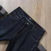 Jeans de Pierna Recta de Moda para Hombre, Gruesos de Alta Gama, Lujo Europeo, Otoño e Invierno, Azul Oscuro, Suaves, Cintura Media-Alta, Elásticos