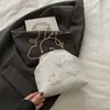 Nova Bolsa Feminina 2025 Bolsa Quadrada Pequena Branca de Mão Nova Jacquard Chinês Estilo Doce Borboleta Bolsa de Noiva Bolsa de Festa