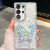 Brilhante Diamante Imd Glitter 13 Estrelas A56 Diamante Pontilhado 14 com Suporte de Borboleta A55 Adequado para iPhone 15 Pro Max
