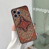 Capa para iPhone com estampa floral e tapete persa para iPhone 16 12 13 Mini 11 12