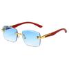 Gafas de sol cuadradas decorativas sin montura de guepardo color para hombre y mujer retro cabeza de leopardo gafas de sol de metal gafas transfronterizas al por mayor