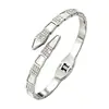 Pulsera de Nácar de Lujo con Forma de Serpiente para Mujer, Incrustada con Diamantes, Brazalete Abierto de Resorte, Acero de Titanio de Alta Gama, Joyería que No se Desvanece