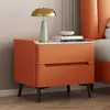 Mesita de noche de madera maciza pizarra cuero lujo ligero, uso doméstico simple, almacenamiento moderno de gama alta para dormitorio, modelo pequeño nuevo