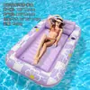 Amazon Outdoor Toma el Sol Amor Cama Flotante Inflable Ecológica Portavasos Engrosado con Almohada Doble Fila Flotante de Agua