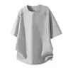 Nova Camiseta Casual Masculina de Manga Curta 2026 com Apliques de Rebite e Design Desconstruído, Camiseta de Manga Curta com Gola Redonda e Caimento Solto