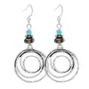 Pendientes de gota de agua de turquesa hueca de tendencia europea y americana, pendientes bohemios, fabricantes de joyas de comercio exterior transfronterizo al por mayor