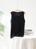 Camisola de Cachemira Pura con Cuello en U y Canalé Chaleco de Punto Clásico Versátil como Capa Base para Otoño e Invierno Camiseta Interior Cálida sin Mangas