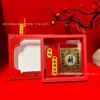 Novo adesivo de telefone de ouro 3D flutuante da casa do tesouro de ouro puro 999 com os Cinco Deuses da Riqueza e a Princesa, desejando-lhe prosperidade, de Putuo Mountain