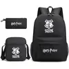 Harry potter harry potter Mochila con Estampado Mochila Escolar para Estudiante Bolso de Hombro Pequeño Estuche para Lápices Set de Tres Piezas