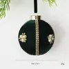Nuevo producto transfronterizo: Adornos de bola de Navidad de terciopelo con cadena de pedrería, decoraciones para árbol de Navidad, adornos de bola de Navidad de plástico