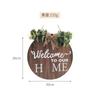 Letrero de Madera DIY Creativo Decoración del Hogar Manualidades Letrero de Bienvenida para Puerta de Cafetería Redondo de Madera Hecho a Mano Estilo Americano