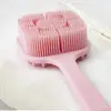Cepillo de baño de mango largo transfronterizo, cepillo cuadrado de silicona de doble cara para ducha, exfoliante para la espalda, no necesita pedir ayuda, herramienta de baño al por mayor