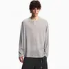 Camiseta de Manga Larga para Hombre Primavera y Otoño 2026, Delgada, Corte Limpio, Estilo Lazy Old Money, Corte Holgado Vintage, Camisa con Protección Solar