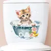 Br1263C Baño de Gatito Lindo Dibujo Animado Adhesivo de Pared Autoadhesivo Baño Inodoro WC Pegatina Decorativa Impermeable y a Prueba de Humedad