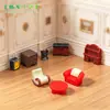 Paisaje en miniatura, muebles de sofá modernos creativos para interiores, decoraciones DIY para casa de muñecas, accesorios y adornos de mesa en miniatura