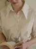 Camisa casual elegante Dailyar estilo francês com gola frac, camisa rosa de algodão solta para afinar, manga curta para mulheres, verão