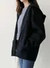 En Stock, Envío el Mismo Día, Nuevo Abrigo de Lana con Capucha Estilo Coreano Otoño e Invierno para Mujer, Corto, Holgado, Color Sólido, Casual Petite