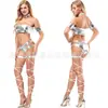 Lingerie Sexy Cinta-Liga + Shorts + Sutiã com Duas Mangas + Gola, um Total de Quatro Peças 2102