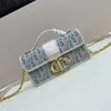 Nueva Bolsa Montaigne de Lona de Alta Gama de Dior, Bolso Cruzado de Cadena de un Solo Hombro Tipo Silla de Montar, Bolso de Hombro Pequeño de Moda Primavera/Verano