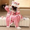Pijama Nuevo Otoño e Invierno 2024 Gato Mary para Mujer, Bata Larga Linda con Capucha, Pijama de Dibujos Animados, Ropa para Casa, Ropa de Abrigo