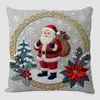 Rosa Fofo Boneco de Neve de Natal Guirlanda Capa de Almofada Impressão Digital Bordado de Imitação Decorativa Capa de Almofada para Sofá Atacado