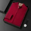 Suéter Cárdigan Reversible de Cachemira para Hombre Otoño e Invierno Moda Grueso Lana Cremallera Chaqueta Tejida Superior Dropshipping