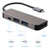 Estação de Acoplamento Tipo-C Divisor USB Quatro em Um Hub Adaptador HDMI Tipo-C Resolução 4K