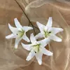Flores de Lírio Impressas em 3D Simuladas Lírio de 3 Cabeças Arranjo para Salão de Casamento Arranjo de Flores Decoração para Sala de Estar de Casa Flor Artificial