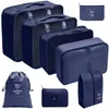 Set organizador de viaje premium, incluye 11 piezas: bolsas para guardar ropa, bolsas con cordón, bolsas para cosméticos y artículos de tocador, y bolsas de malla plegables para almacenamiento