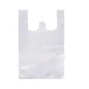 Bolsas de plástico tipo chaleco color blanco lechoso, bolsas de compras, bolsas tipo chaleco para frutas y verduras de supermercado con logotipo personalizado, exportadas a Europa y América