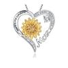 Collar con colgante de girasol de amor más vendido transfronterizo de Mingcheng, joyería para damas europeas y americanas de Amazon al por mayor
