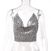 AYJ suministro transfronterizo deseo Amazon sexy metálico lentejuelas espalda descubierta cuello halter camisola Y6008