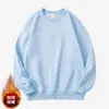 Sudadera estilo americano con cuello redondo, sudadera cálida, ropa de trabajo, impresión de logo personalizado, bordado, forro polar, resistente, corte holgado extragrande