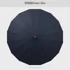 Guarda-chuva Reto Automático de 16 Varetas, Vinil Gradiente Preto, Proteção Solar, Proteção UV, Cabo Longo, Uso Duplo para Sol e Chuva, Tamanho Grande, Personalizável