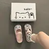 Pantuflas Cerradas Brillantes de Cuero Decoradas con Flores para Mujer, Estilo Princesa de Moda de Verano, Pantuflas Antideslizantes para el Hogar para Niñas, Sandalias Cerradas de Color Sólido