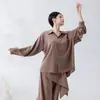 Pantalones Falda de Dos Piezas con Cintura Ajustable, Caída Fluida, Inspirados en Danza Clásica China, Pantalones de Baile Pierna Ancha para Danza Moderna, Yoga