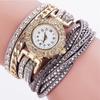 Fábrica atacado cross-border decorativo relógio de quartzo diamante enrolamento banda longa relógio feminino twist tecido coreano veludo relógio local