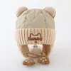 Viento dulce felpa lindo fruta protección de orejas para niños gorra forrada de polar gruesa para niños y niñas gorro de bebé al por mayor gorra transfronteriza