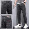 Pantalones vaqueros ajustados para hombre, ajustados, de nueve puntos, informales, de primavera y otoño, para hombre, de nueva marca de moda de 2023, pantalones largos de otoño.
