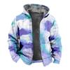 2024 Transfronterizo Impresión 3D Tie-dye con forro polar Engrosado Doble Forro Terciopelo Grueso Chaqueta Acolchada de Algodón Cremallera Bolsillo Excavado Cálida Chaqueta Acolchada de Algodón