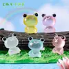 Adorno de Micro Paisaje Artesanía de Resina Musgo Acuario Paisajismo DIY Rana Colorida Fluorescente Luminosa Adorno Pequeño de Escritorio