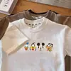Camiseta de Algodón para Niños Estilo Coreano de Manga Corta Verano Nueva Camiseta Casual con Estampado de Dibujos Animados para Bebés Cuello Redondo Camiseta de Moda