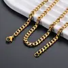 Acero inoxidable europeo y americano hip-hop seis caras pulido cadena cubana collar pulsera acero de titanio gruesa cadena para suéter de hombre con cadena al por mayor