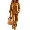 Conjunto Casual Holgado Perezoso de Dos Piezas para Mujer con Top de Manga Larga y Pantalones de Pierna Ancha, Nuevo, Transfronterizo Europeo y Americano, Amazon 2026