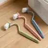 Cepillo para inodoro curvo en forma de S con mango largo para no tener puntos ciegos, limpiador de grietas para baño doméstico, en stock para venta al por mayor