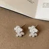 Pendientes de Flor de Perla de Doble Capa con Sentido de Diseño de Nicho para Mujer, Moda de Lujo Ligero, Elegantes, para el Trabajo, Pendientes Versátiles Pendientes