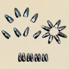 Rombos Electrochapados Moda Estilo Ins Europeo y Americano Uñas Redondas Almendra Simples y Elegantes Uñas Desmontables Portátiles